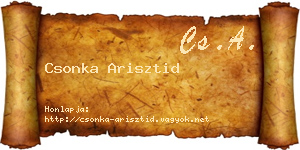 Csonka Arisztid névjegykártya